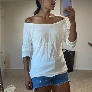 Off the shoulder long sleeve shirt